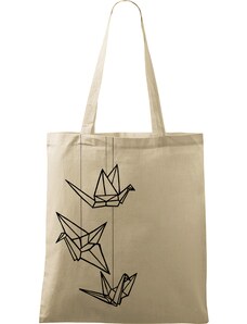 Roni Syvin + Adler/Malfini Ručně malovaná menší plátěná taška - Origami jeřábi