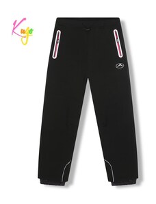 Dívčí funkční softshellové kalhoty KUGO HK5623- černá - růžový zip