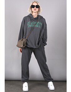 Madmext Smoked Oversize Printed Tracksuit Suit
