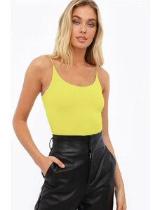 Madmext Mad Girls Yellow Threaded Bustier Mg965