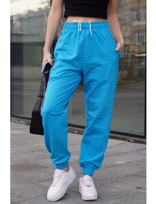 Madmext Turquoise Comfort Fit Basic Sweatpants