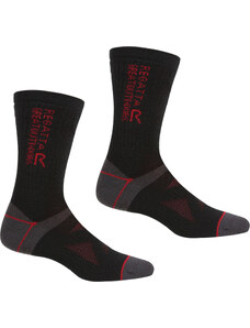 Pánské ponožky Regatta RUH041 2Pair Wool Hiker QDD černé