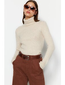 Trendyol Stone Soft Textured Basic Knitwear Sweater