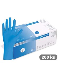 UNIGLOVES Nitrilové rukavice modré - Soft Blue, 200 ks