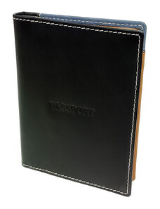 Kožené pouzdro na doklady a pas černé-barevné