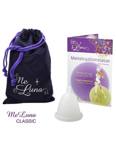 Menstruační kalíšek Me Luna Classic M Shorty s kuličkou čirá (MELU106)