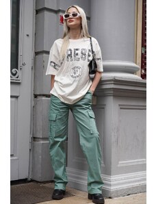 Madmext Mint Green Pocket Detailed Cargo Trousers
