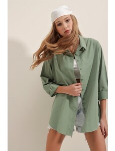 Bigdart 3900 Oversize Long Basic Shirt - Khaki