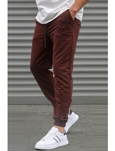 Madmext Brown Basic Men's Tracksuits With Elastic Legs 5494