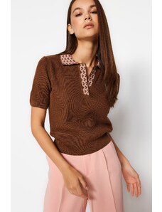 Trendyol Mink Polo Neck Knitwear Blouse