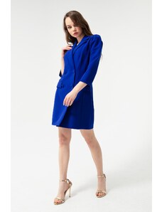 Lafaba Women's Saxe Blue Button Detailed Jacket Dress