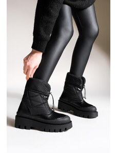 Marjin Women's Snow Boots Thick Serrated Sole Forlen black