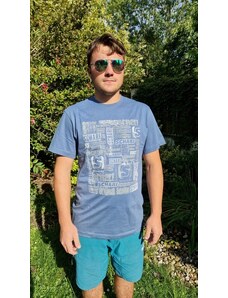Pánské tričko Scharf s krátkým rukávem print modré