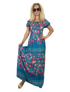 Letní šaty se žabičkováním vz.č. 2288 modré