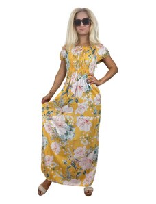 Letní šaty se žabičkováním vz.č. 2249 žluté