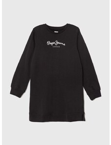 Dětské bavlněné šaty Pepe Jeans černá barva, mini