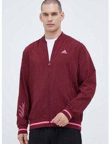 Bomber bunda adidas vínová barva, přechodná