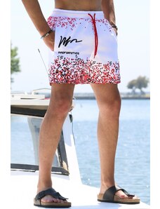 Madmext Red Printed Swim Shorts with Pocket 5782