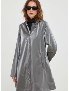 Nepromokavá bunda Rains 18050 Jackets dámská, stříbrná barva, přechodná