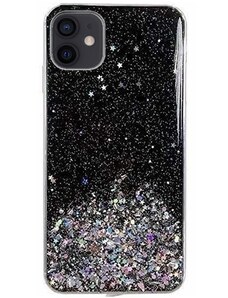 WOZINSKY Wozinsky Star Glitter silikonové pouzdro pro Apple iPhone 12 Mini černá