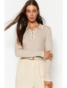 Trendyol Stone Prémiový/speciální pletený svetr z příze