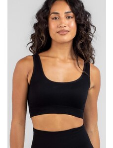 Madmext Black Strappy Basic Crop Top Blouse