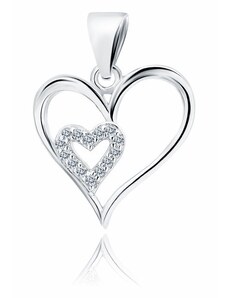 Šperky LAFIRA Style Lafira stříbrný přívěsek srdce Double Z1829CR
