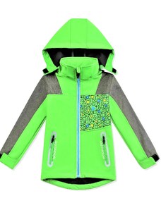 KUGO-Chlapecká softshellová bunda zelená zateplená