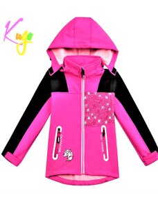 KUGO-Dívčí softshellová bunda Jednorožec růžová