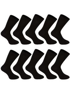 10PACK ponožky Nedeto vysoké bambusové černé (10NDTP001)