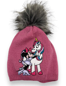 Dívčí zimní čepice růžové barvy Minnie mouse 01