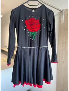 BAZAR Šaty na mažoretky, tanečky aj... černé + růže- Malý princ
