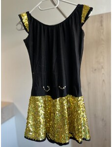 BAZAR Šaty na mažoretky, tanečky aj... černé + zlatá sukně