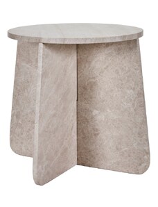 House Doctor Béžový mramorový odkládací stolek Marb 48 cm