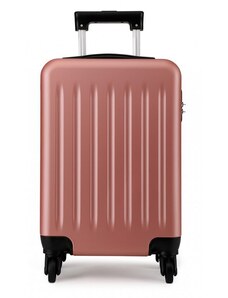 Konofactory Zlato-růžový odolný plastový kufr s TSA zámkem "Defender" - vel. M, L, XL