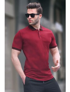 Madmext Claret Red Men's Regular Fit Polo Neck T-Shirt 6105