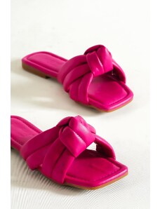 Capone Outfitters Capone Flat Heeled Women's Fuchsia Slippers