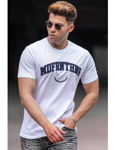 Madmext White Men's Printed T-Shirt 5267
