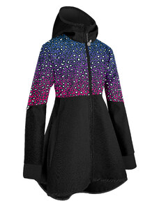 Unuo, Dívčí softshellový kabát s fleecem Romantico, Černá, Divočina