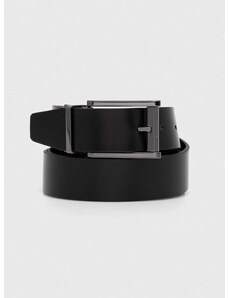 Oboustranný kožený pásek Calvin Klein pánský, černá barva