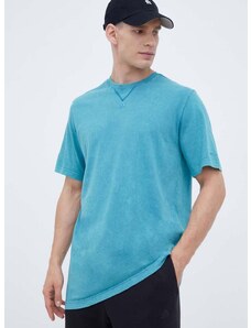 Bavlněné tričko adidas tyrkysová barva