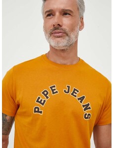 Bavlněné tričko Pepe Jeans Westend žlutá barva, s potiskem