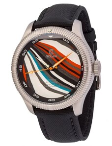 Ocean Crawler Watches Stříbrné pánské hodinky Oceancrawler Watches s kevlarovým páskem Champion Diver Fordite Type A - Automatic 44MM