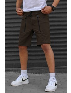 Madmext Brown Basic Men's Capri Shorts with Pockets
