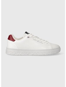 Kožené sneakers boty Tommy Hilfiger COURT THICK CUPSOLE LEATHER bílá barva, FM0FM04830