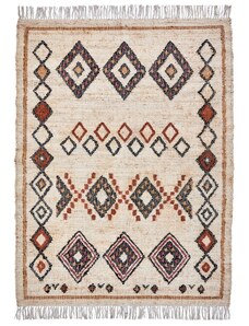 House Doctor Béžový koberec Kesh 140 x 200 cm s aztéckým vzorem