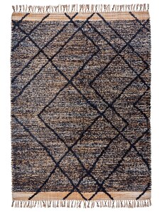 House Doctor Černý žíhaný koberec Moro 140 x 200 cm