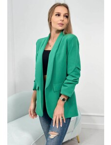 MladaModa Elegantní sako s nařasenými rukávy model 9709 zelené