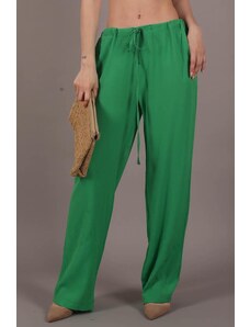 Madmext Basic Women's Beach Pants in Green Crinkle Fabric