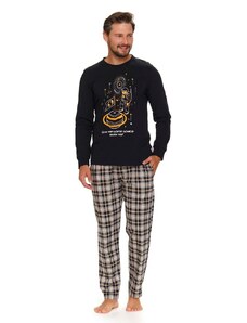 DN Nightwear Pánské pyžamo Cosmo černé s kosmonautem